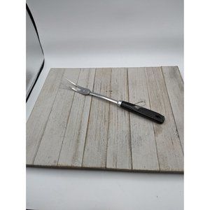 Vintage Ekco 2 Prong Meat Utility Fork Steel #2 Black Basket Weave Handle 11 1/2